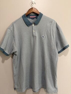 Vineyard Vines by Shep & Ian Blue Striped Men’s Polo size L